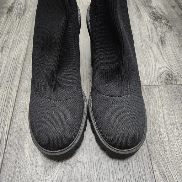 Zara women's chunky heeled boots size 39 8 black socks Y2K 90s - Picture 3 of 13